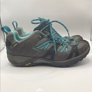 Merrell Goretex Women's Hiking Shoes - Gray and Teal - 8